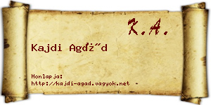 Kajdi Agád névjegykártya